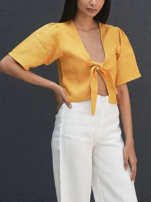 BRASSICA Linen Blouse Mustard