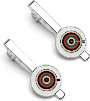 Bullseyes Target Bulls Eyes Tie Clips Personalized Tie Bar Necktie Bar Pinch Clip Metal Clasps for Men Gifts