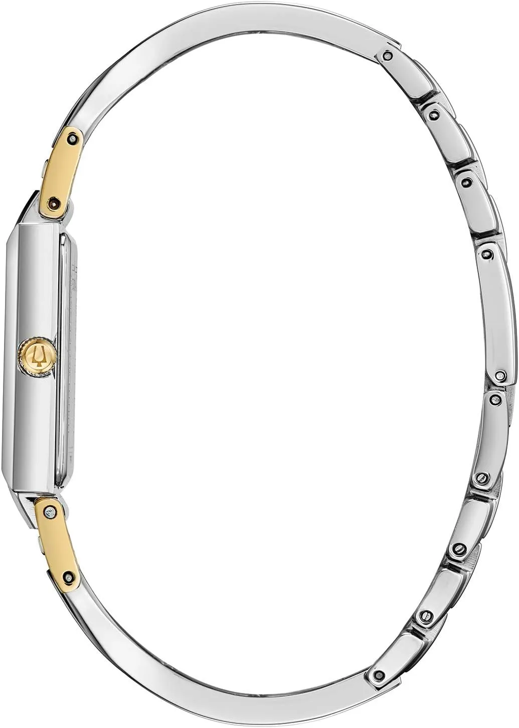 Bulova Ladies' Classic Diamond Dial Quartz Stainless Steel Watch, Rectangle, Mother-of-Pearl
