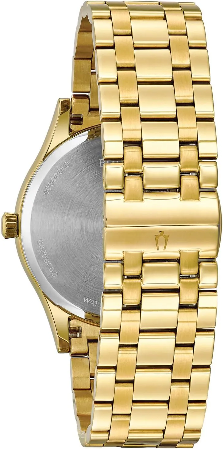 Bulova Men's Classic Stainless Steel Watch with Diamonds and Day Date