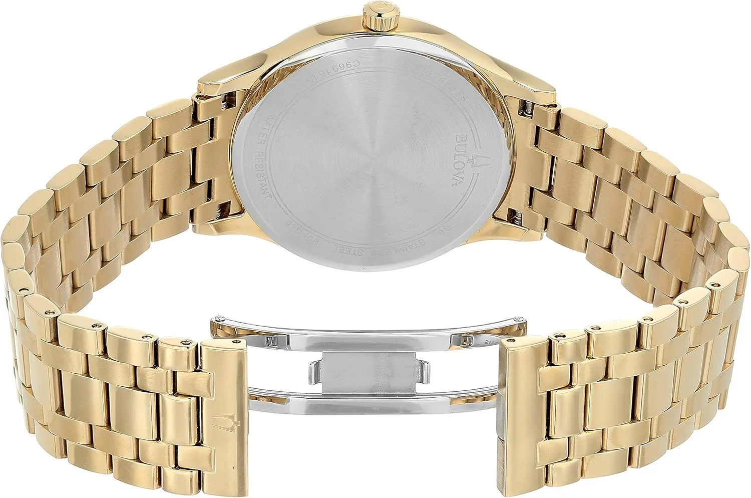 Bulova Men's Classic Stainless Steel Watch with Diamonds and Day Date