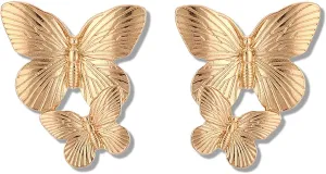 Butterfly Earrings for Women Long Tassels Drop Earrings Butterfly Statement Earrings Purple Rhinestones Crystals Butterfly Earrings Jewelry Gift