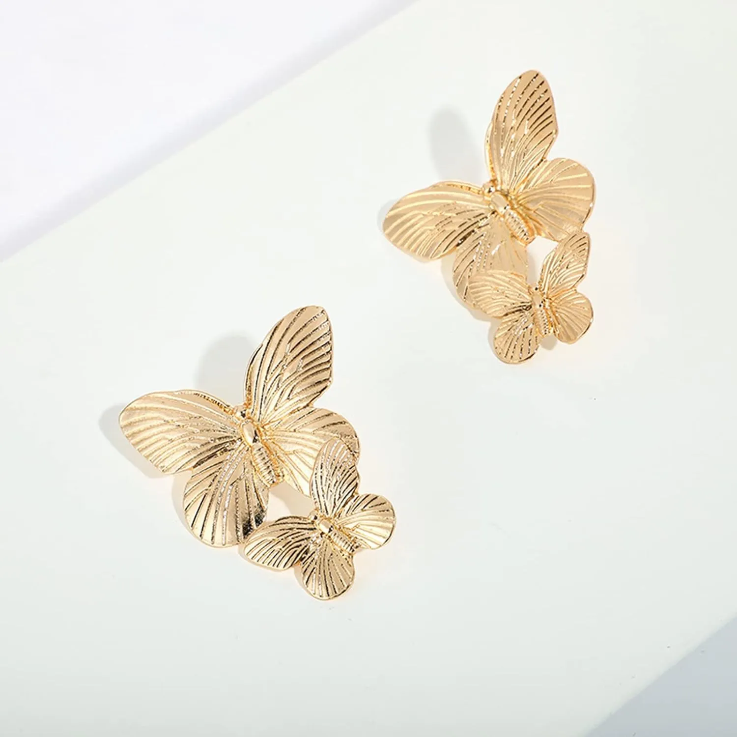 Butterfly Earrings for Women Long Tassels Drop Earrings Butterfly Statement Earrings Purple Rhinestones Crystals Butterfly Earrings Jewelry Gift
