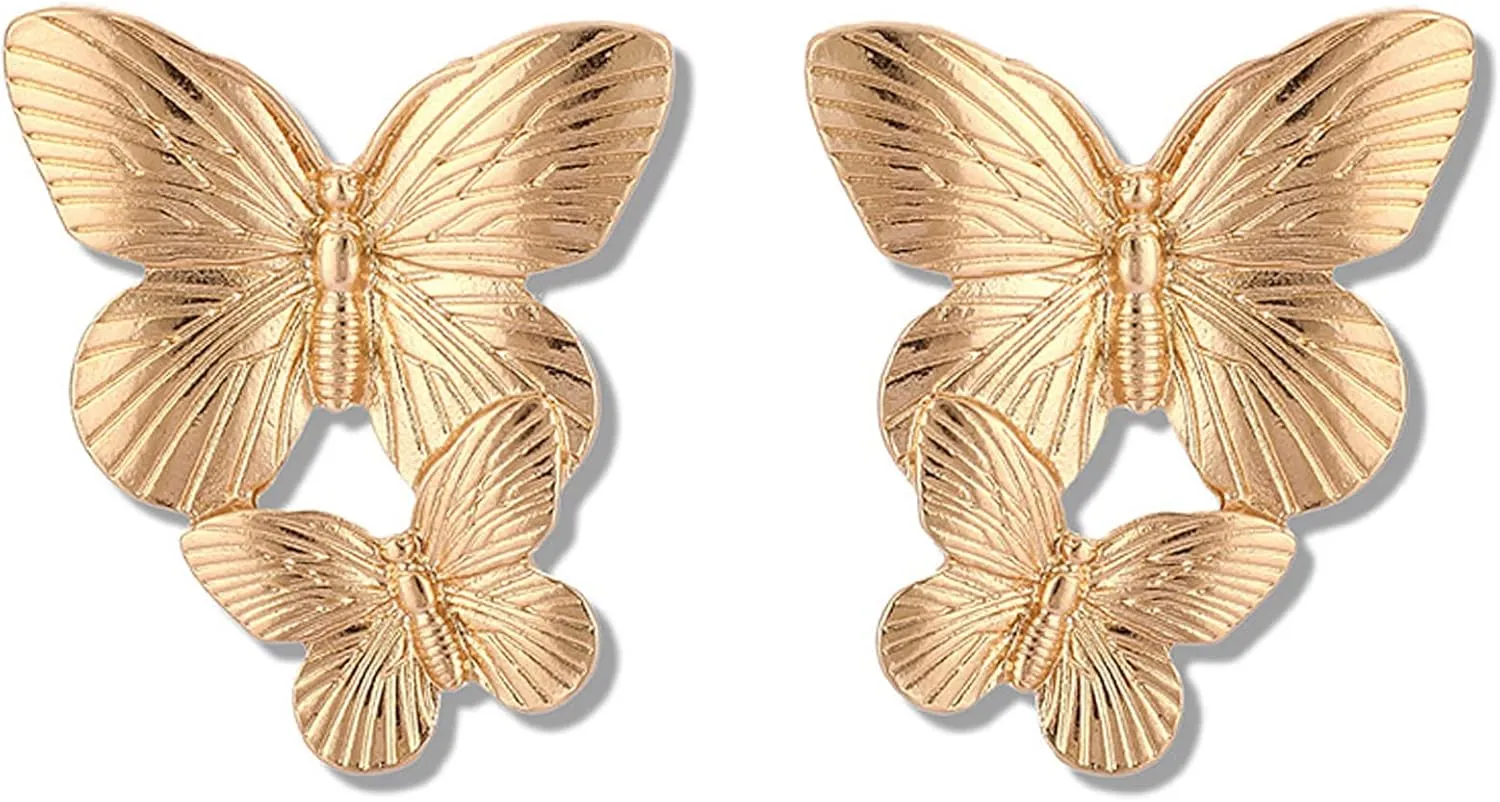 Butterfly Earrings for Women Long Tassels Drop Earrings Butterfly Statement Earrings Purple Rhinestones Crystals Butterfly Earrings Jewelry Gift