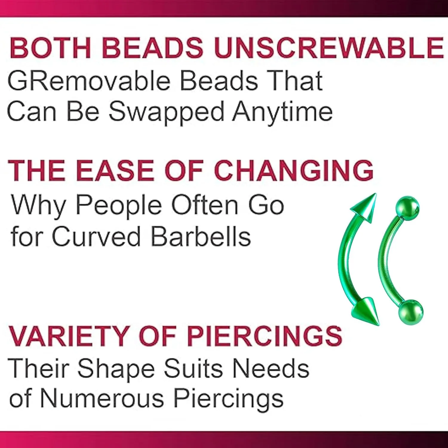 Cartilage Earring Eyebrow Piercing Spike Lip Rings Balls 16g Curved Barbell Surgical Steel Conch Rook Labret