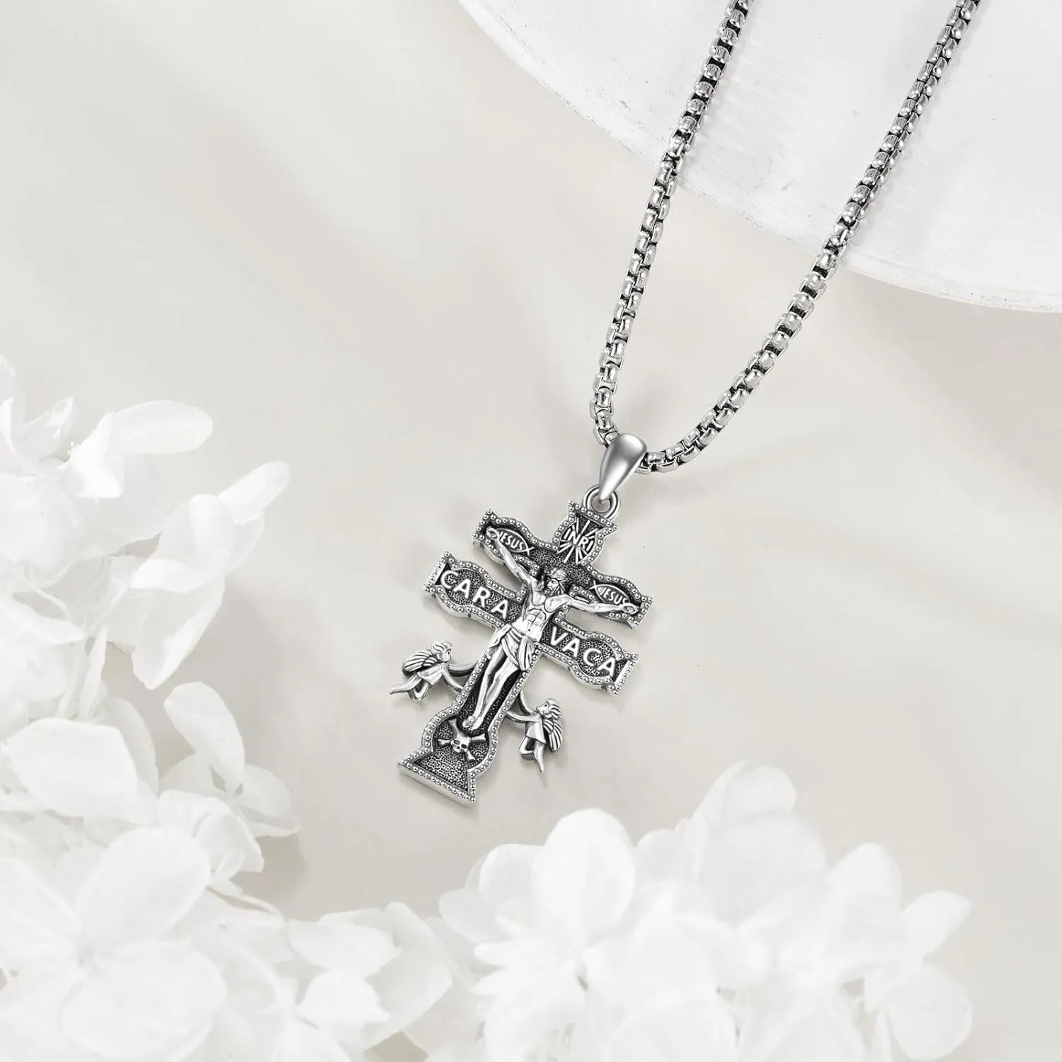 Celtic Cross Necklace Sterling Silver Vintage Cross Pendant Christain Irish Jewelry Gift for Women Men