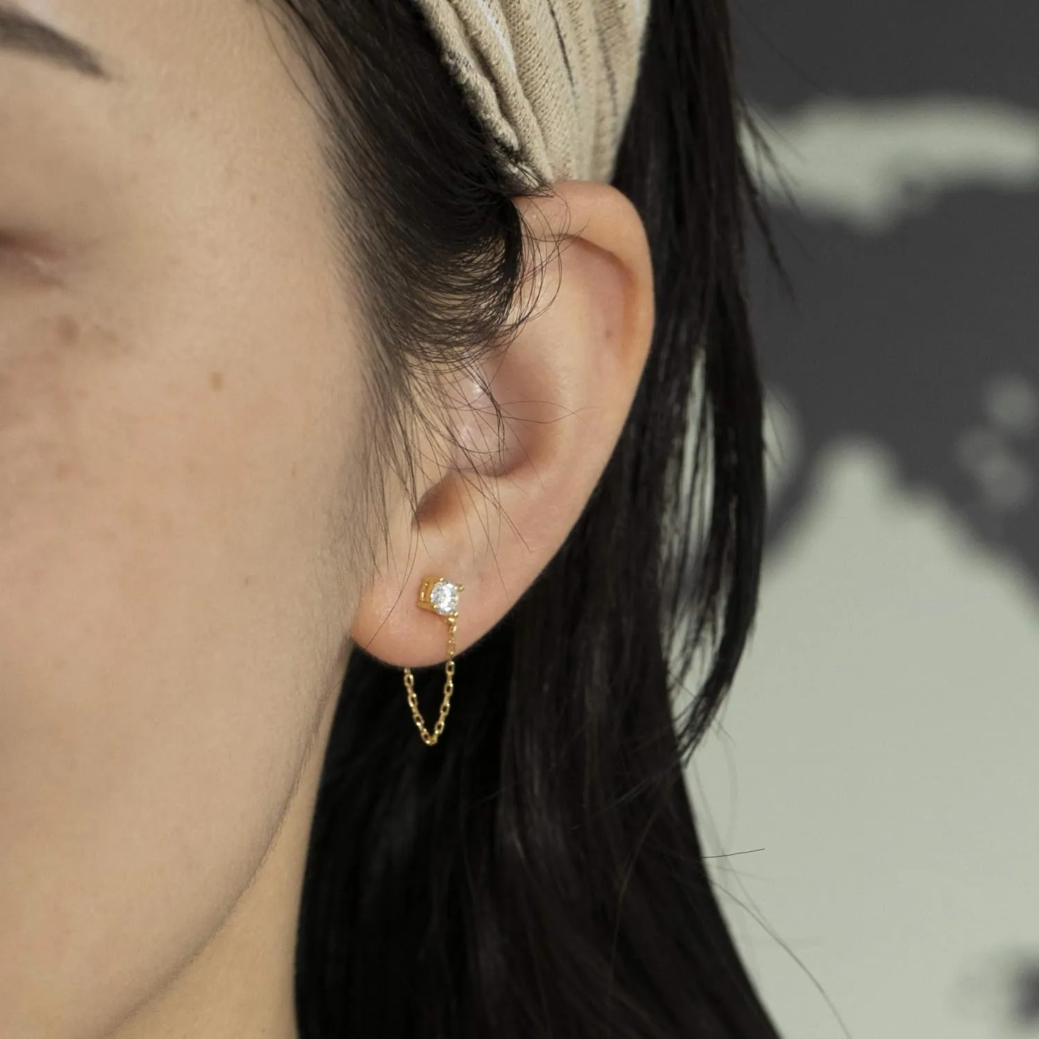 Chain Earrings Cubic Zirconia Earrings Studs Sterling Silver Cubic Zirconia Butterfly Leaf Chain Earrings for Women Dangle Earrings for Women