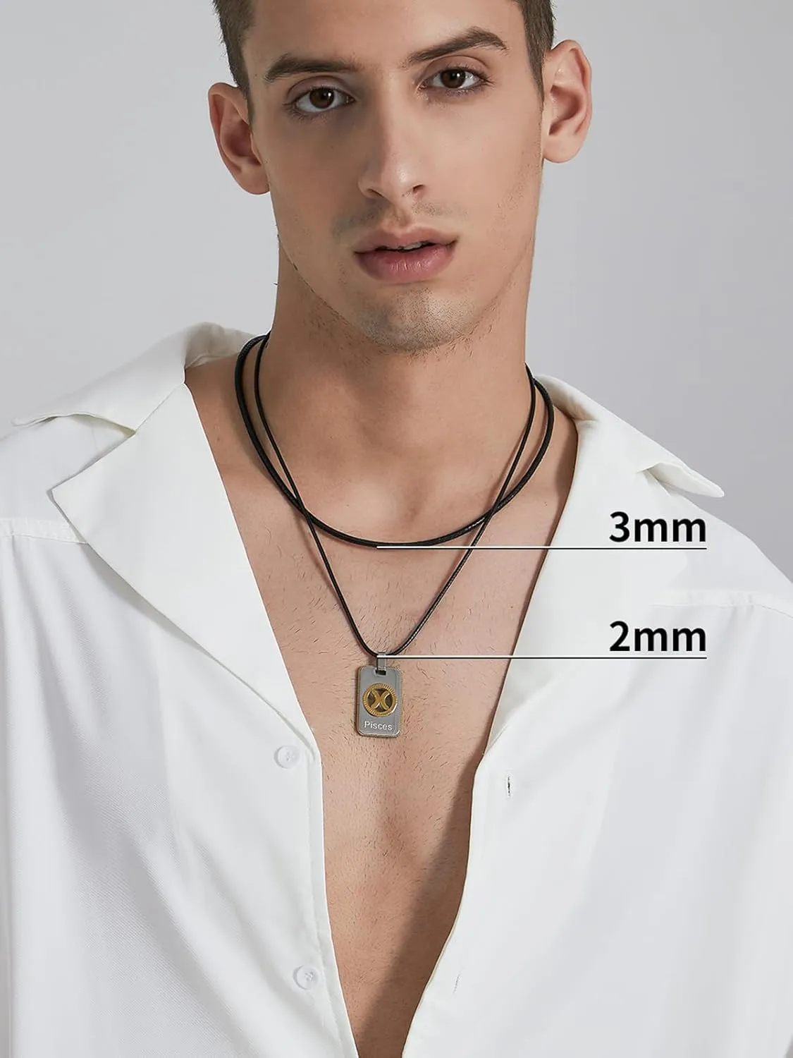 ChainsHouse Waterproof Braided Leather Cord Chain Necklace, Men Women DIY Woven Wax Rope Chain for Pendant, Customize Available, 2/3mm Width, 16" 18" 20" 22" 24" 26" 28" 30" Length(with Gift Box)