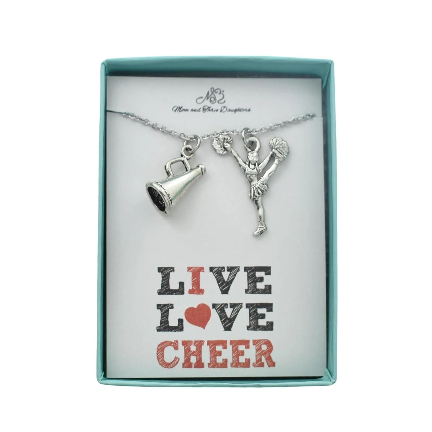 Cheerleader Necklaces for Girls Necklace Stainless Steel, Cheer Gifts for Cheerleaders, Live Love Cheer Jewelry, Fabulous Gift for Her. Cheer Gifts
