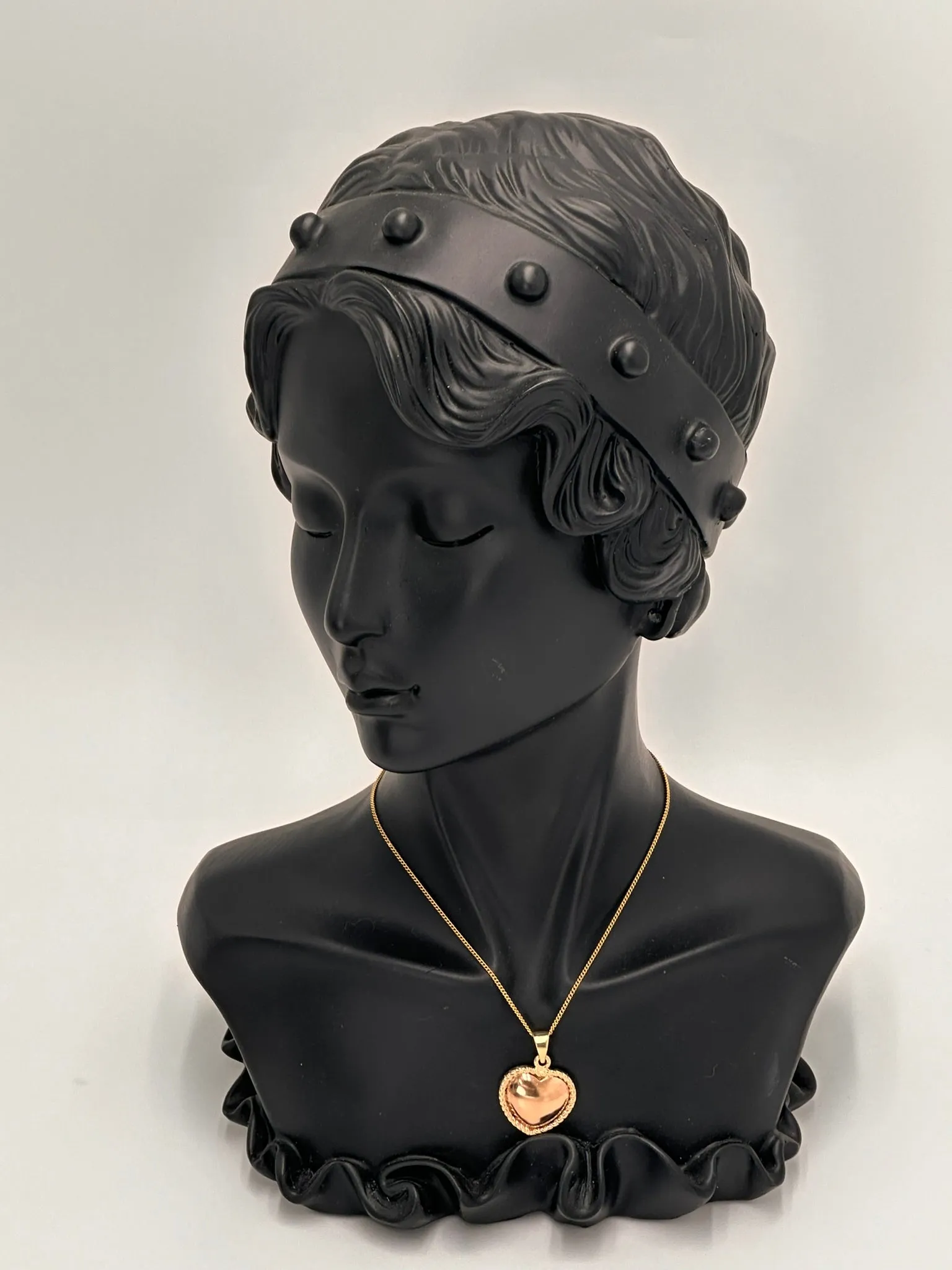 Cherished Memories Await - Exquisite 9ct Yellow Gold Puff Heart Pendant