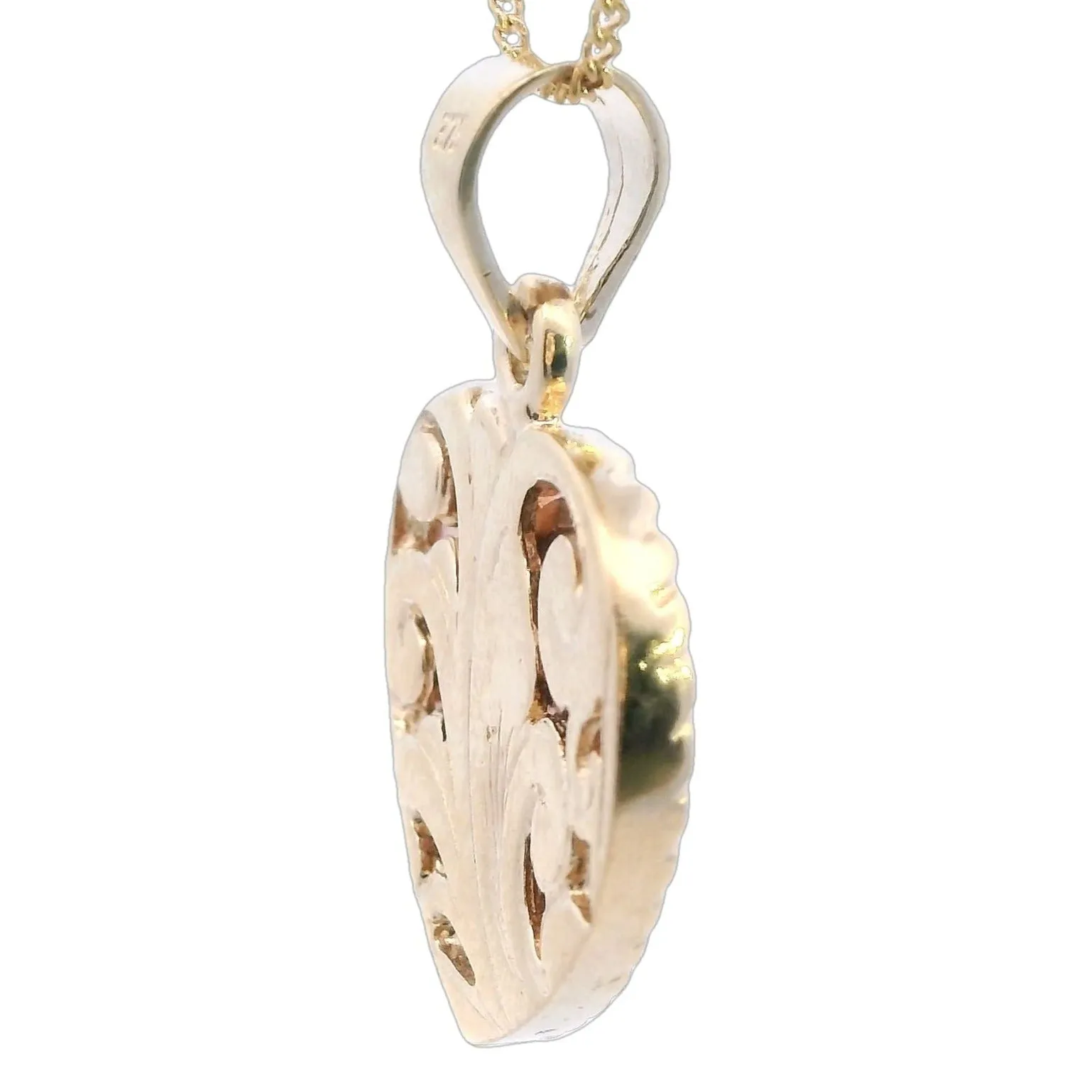 Cherished Memories Await - Exquisite 9ct Yellow Gold Puff Heart Pendant