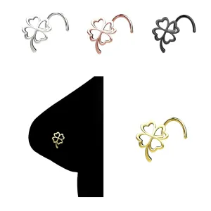 Clover Leaf Nose Stud L Bend L Shape Nose Piercing Jewelry Customize Nose Ring