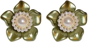 coadipress Flower Stud Earrings for Women Cute Sweet Little CZ Crystal Flower Spring Stud Earrings Dainty 14K Gold Plated Cluster Flower Floral Statement Earrings Wedding Prom Birthday Fashion Jewelry Gift
