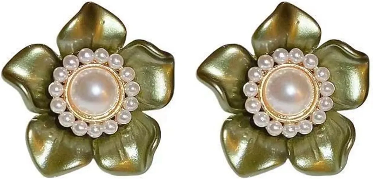 coadipress Flower Stud Earrings for Women Cute Sweet Little CZ Crystal Flower Spring Stud Earrings Dainty 14K Gold Plated Cluster Flower Floral Statement Earrings Wedding Prom Birthday Fashion Jewelry Gift