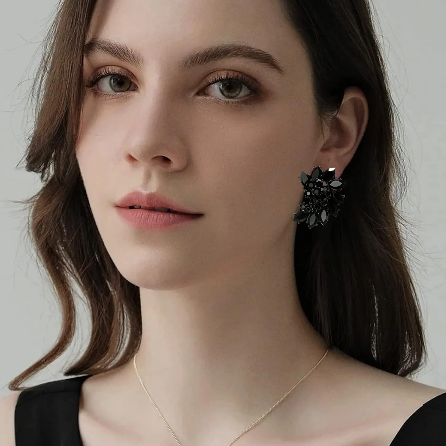 COIRIS Crystal Rhinestone Cluster Stud Earrings Bling Drop Dangle Earrings Bridal Wedding Earrings for Women
