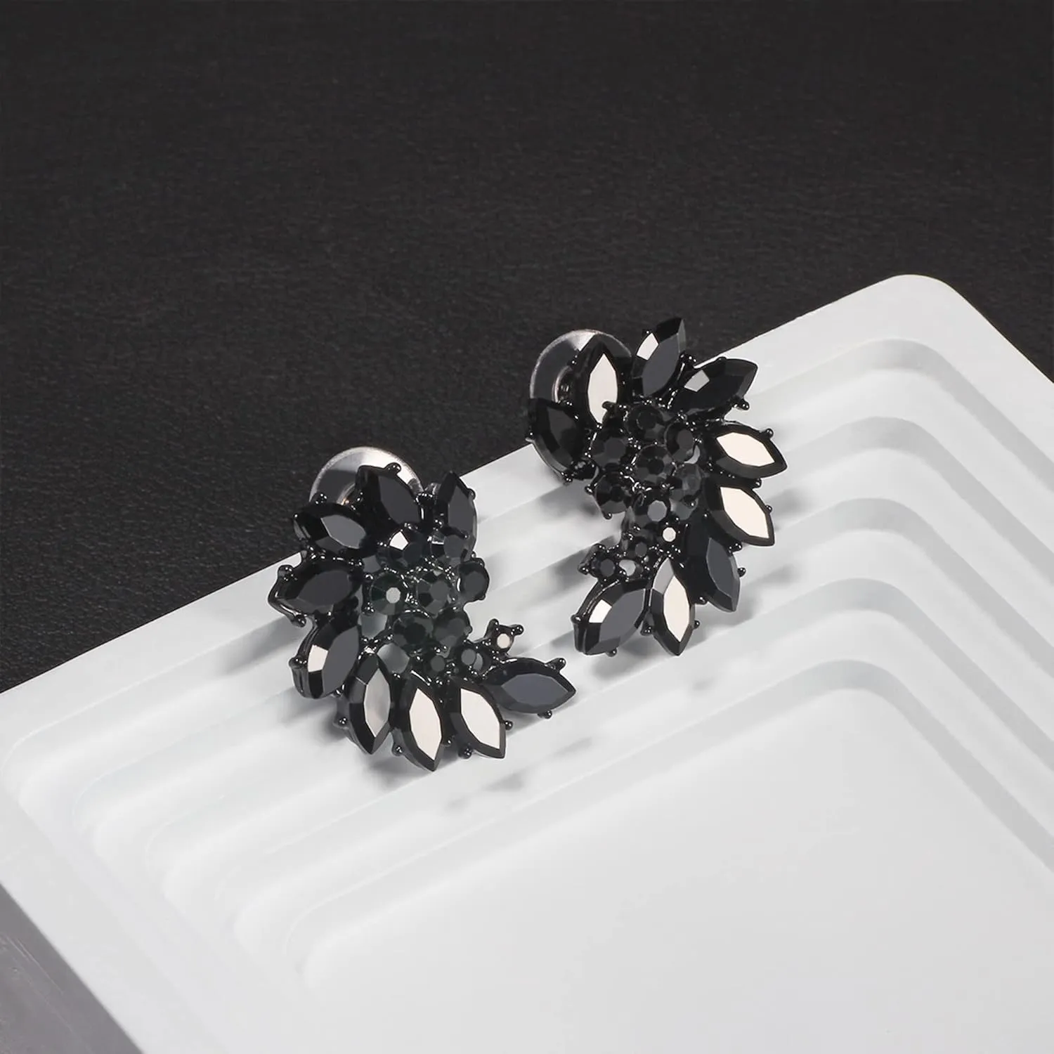 COIRIS Crystal Rhinestone Cluster Stud Earrings Bling Drop Dangle Earrings Bridal Wedding Earrings for Women
