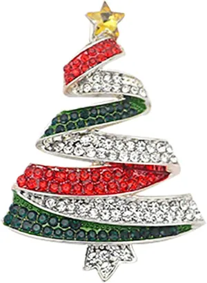 Colourful Rhinestone Christmas Trees Brooch Pin for Women Girls Vintage Cartoon Lapel Pins Cute Dress Accessories Birthday Xmas Wedding Jewelry Gift