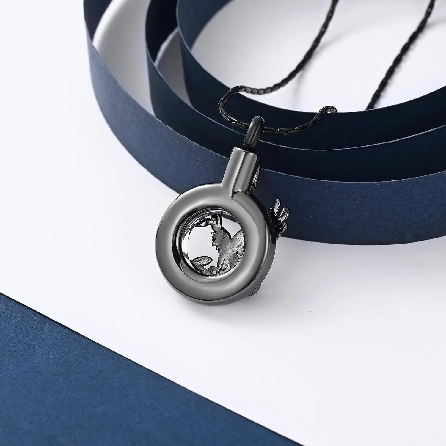 constantlife Cremation Jewelry for Ashes Stainless Steel Eagle Deisgn Crystal Circle of Life Pendant Memorial Urn Necklace Ashes Holder Keepsake for Women Men