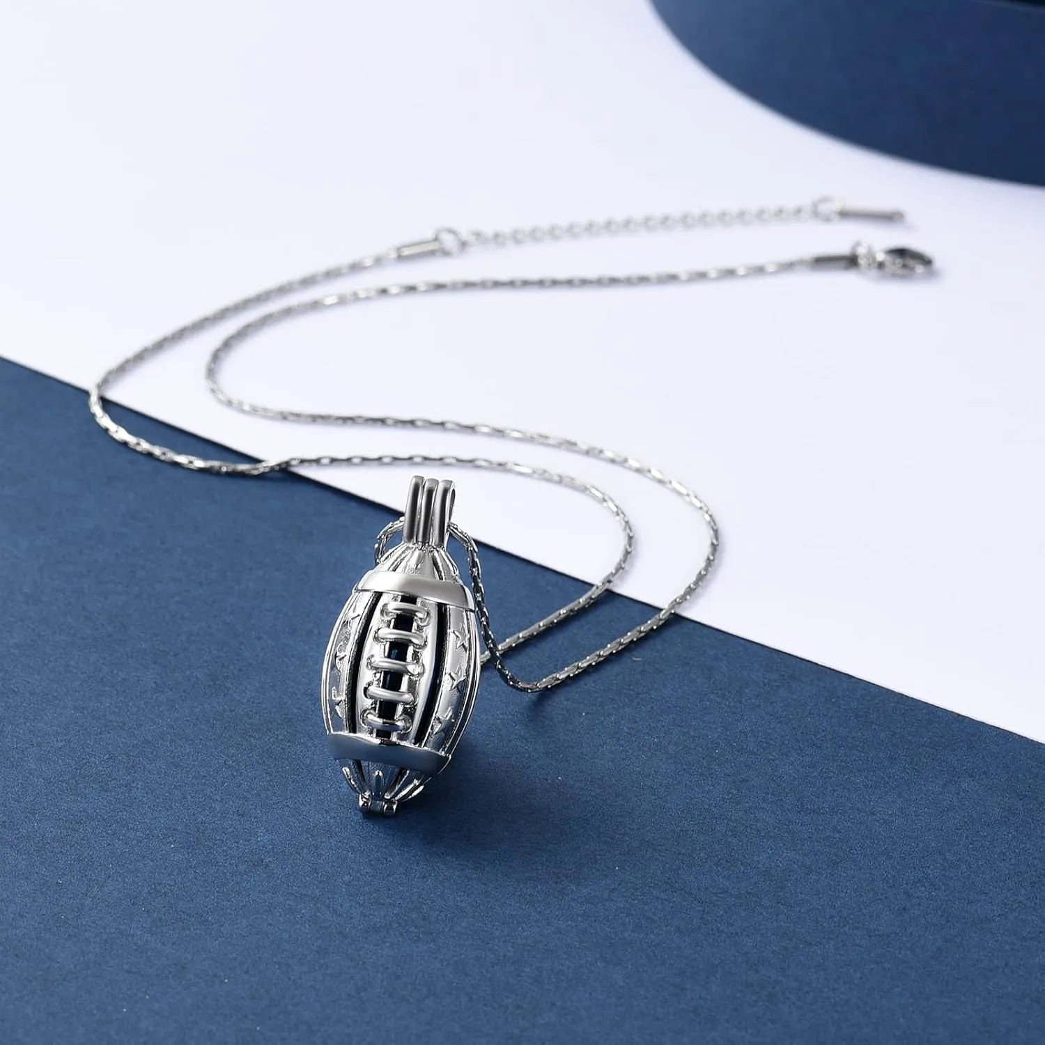 constantlife Football Cremation Jewelry for Ashes Memorial Urn Necklace Stainless Steel Soccer Pendant Keepsake Ashes Holder
