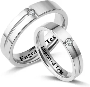 Couples Wedding Band Rings for Him and Her 10K 14K 18K Solid Gold/Silver Moissanite Engagement Promise Ring Valentine's Day Gifts for Couples Size 4-16