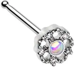 Covet Jewelry Illuminating Lotus Ornate Nose Stud Ring