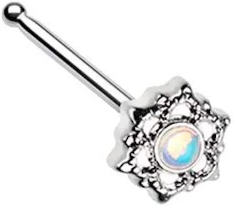 Covet Jewelry Illuminating Mandala Ornate Nose Stud Ring