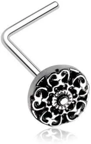 Covet Jewelry Kali Ornate Filigree Icon L-Shaped Nose Ring