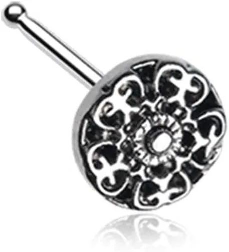 Covet Jewelry Kali Ornate Filigree Icon Nose Stud Ring