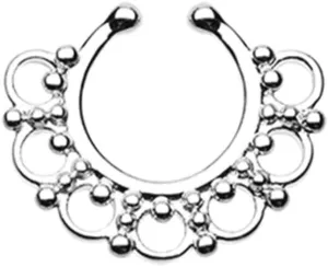 Covet Jewelry Majestic Ornate Filigree Fake Septum Clip-On Ring
