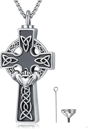 Cremation Jewelry 925 Sterling Silver Urn Necklace for Ashes for Women Men Memorial Pendant for Human Ashes Keepsake Put in Ashes of Loved Ones Cat Pet