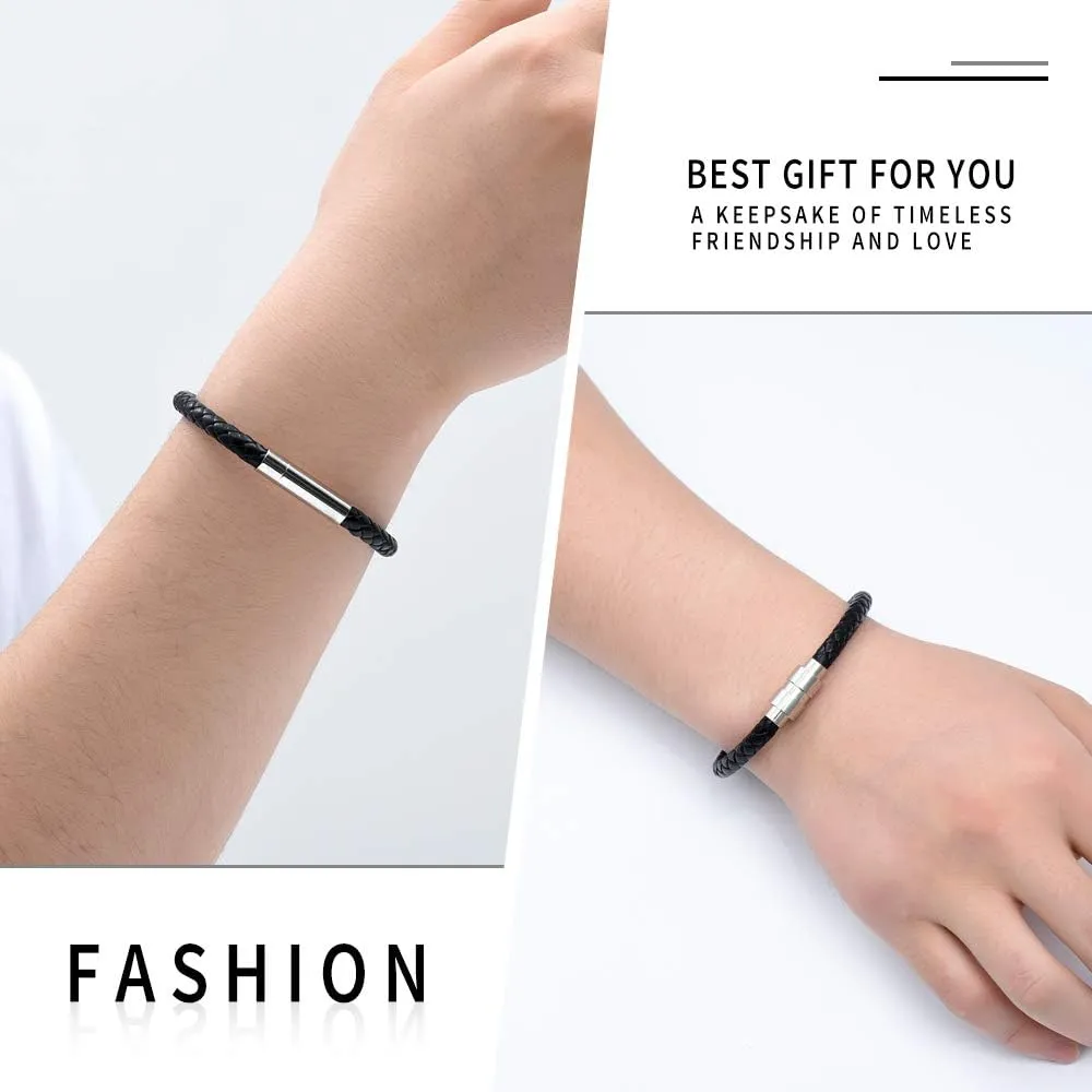 Cremation Jewelry Urn Bracelet for Ashes for Women Men Cylinder Genuine Leather Bangle Bracelet Ashes Memorial Keepsake Jewelry
