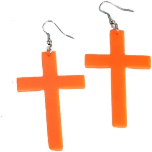 Cross Drop Dangle Earrings Christian Cross Earrings Acrylic Cross Earrings for Women Men Religious Baptism Jewelry Gift