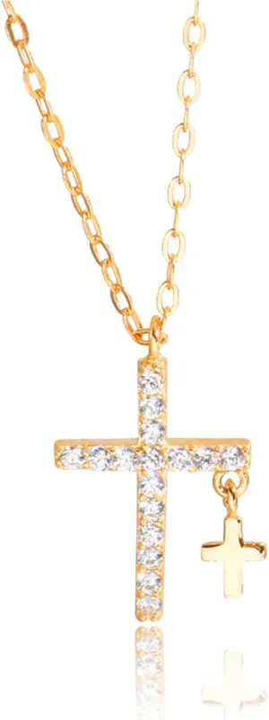 Cross Necklace for Women Cross Pendant Gold Necklace Dainty Chain God Lords Prayer Religious Jewelry