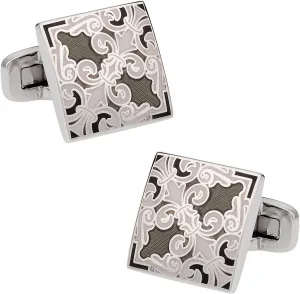 Cuff-Daddy Monochromatic Fleur Di Lis Cufflinks with Presentation Box