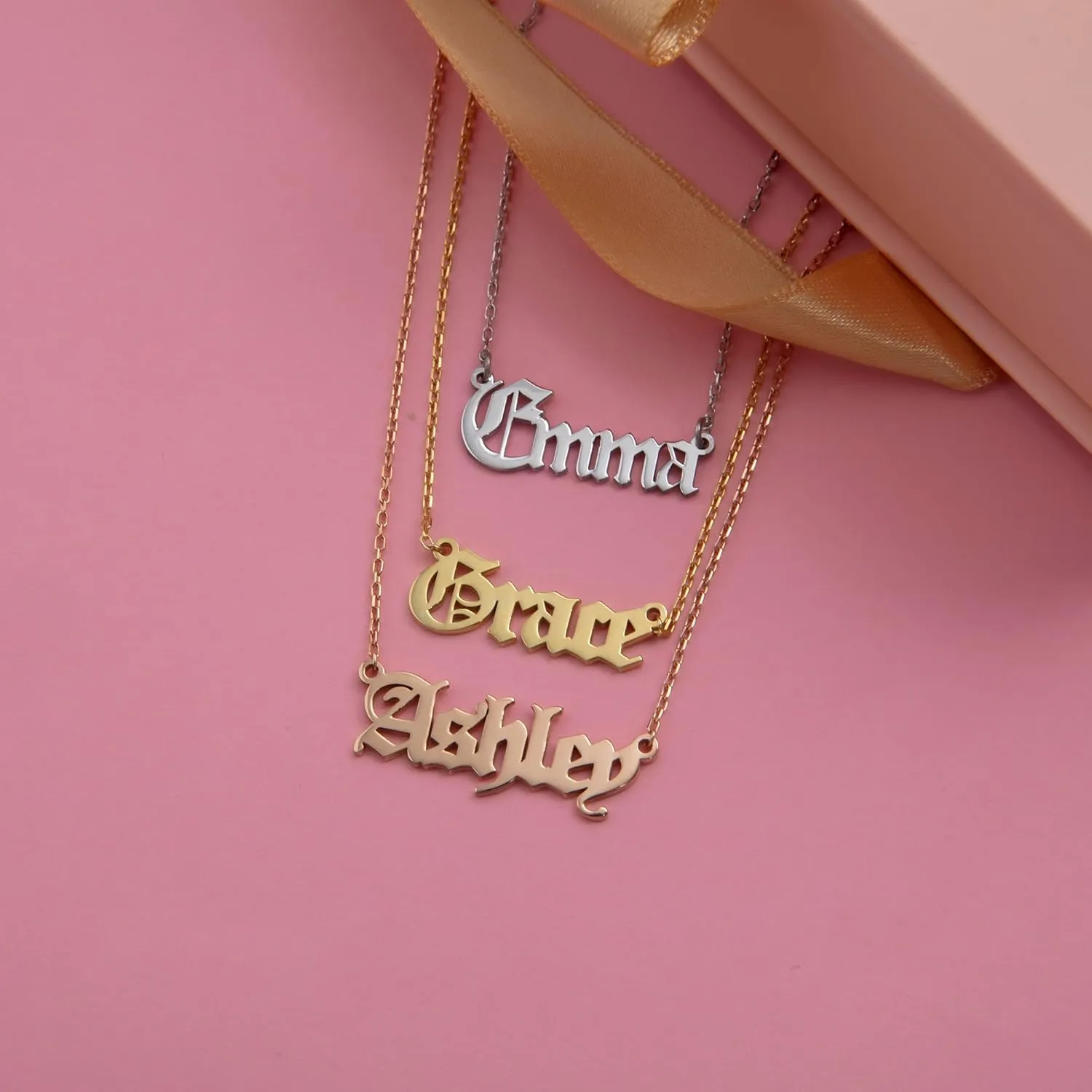 Custom Name Necklace for Women, Personalized 925 Sterling Silver Necklace in Rose, Gold, or Silver with 8 Font Choices - Unique Gift Jewelry (CUSTOM)