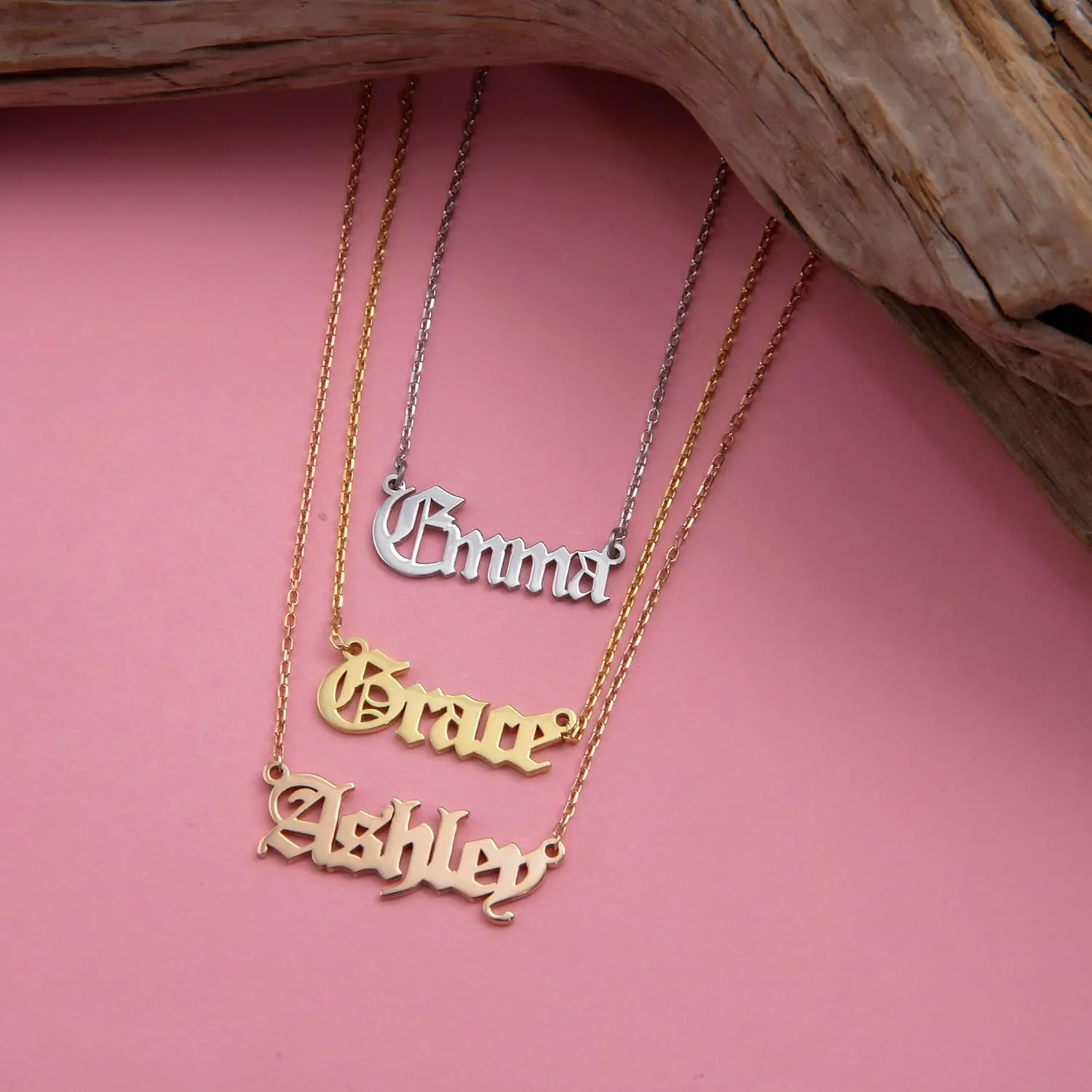 Custom Name Necklace for Women, Personalized 925 Sterling Silver Necklace in Rose, Gold, or Silver with 8 Font Choices - Unique Gift Jewelry (CUSTOM)