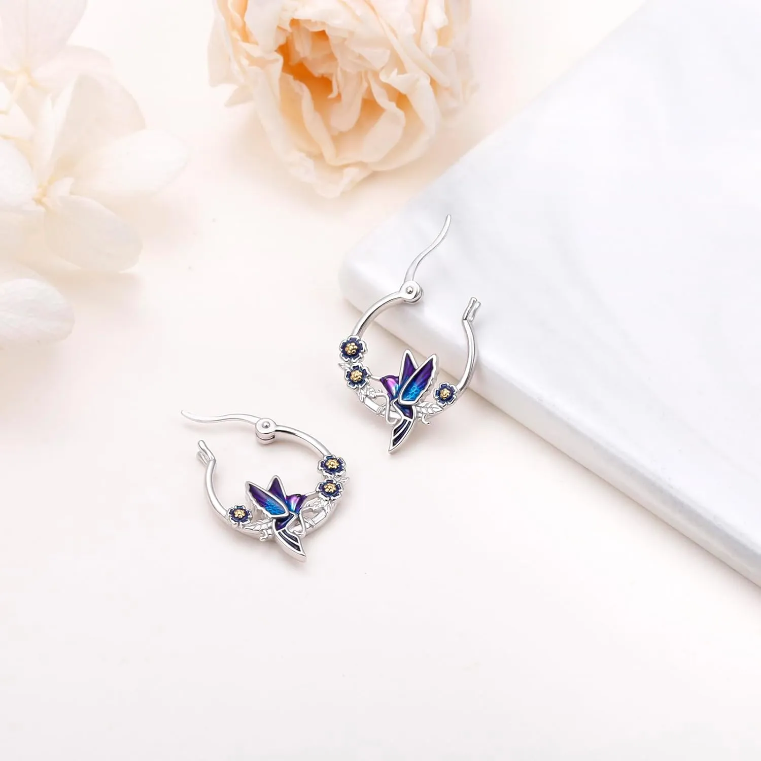 Cute Animal Earrings Capybara/Dragon/Butterfly/Panda/Cat Hoop/Stud/Dangle Drop Earrings for Women 925 Sterling Silver Animal Huggie Hoop Earrings Cute Capybara Jewelry Gifts