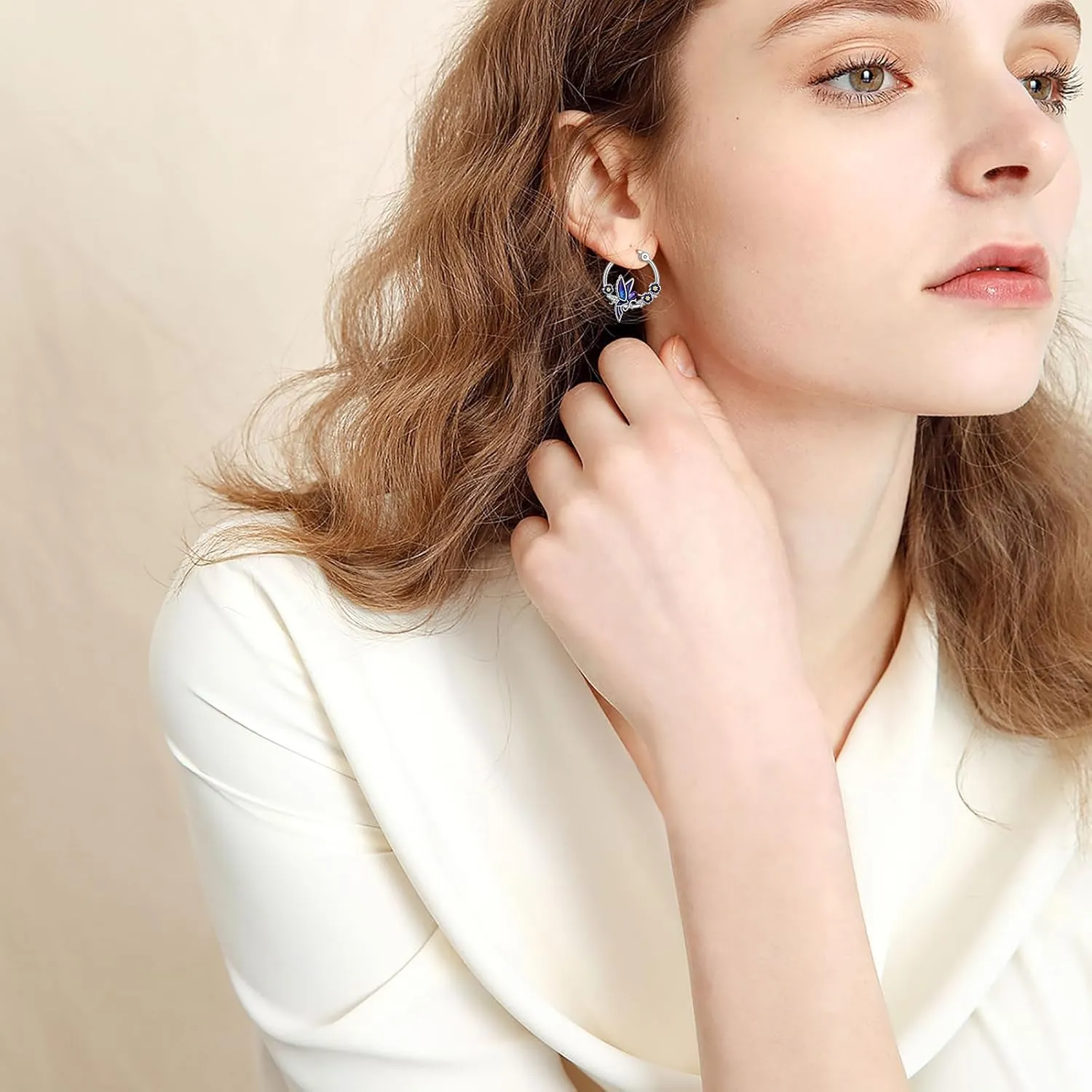 Cute Animal Earrings Capybara/Dragon/Butterfly/Panda/Cat Hoop/Stud/Dangle Drop Earrings for Women 925 Sterling Silver Animal Huggie Hoop Earrings Cute Capybara Jewelry Gifts
