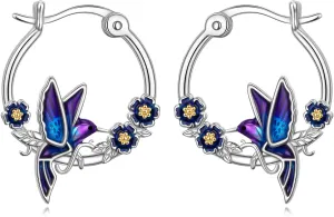 Cute Animal Earrings Capybara/Dragon/Butterfly/Panda/Cat Hoop/Stud/Dangle Drop Earrings for Women 925 Sterling Silver Animal Huggie Hoop Earrings Cute Capybara Jewelry Gifts