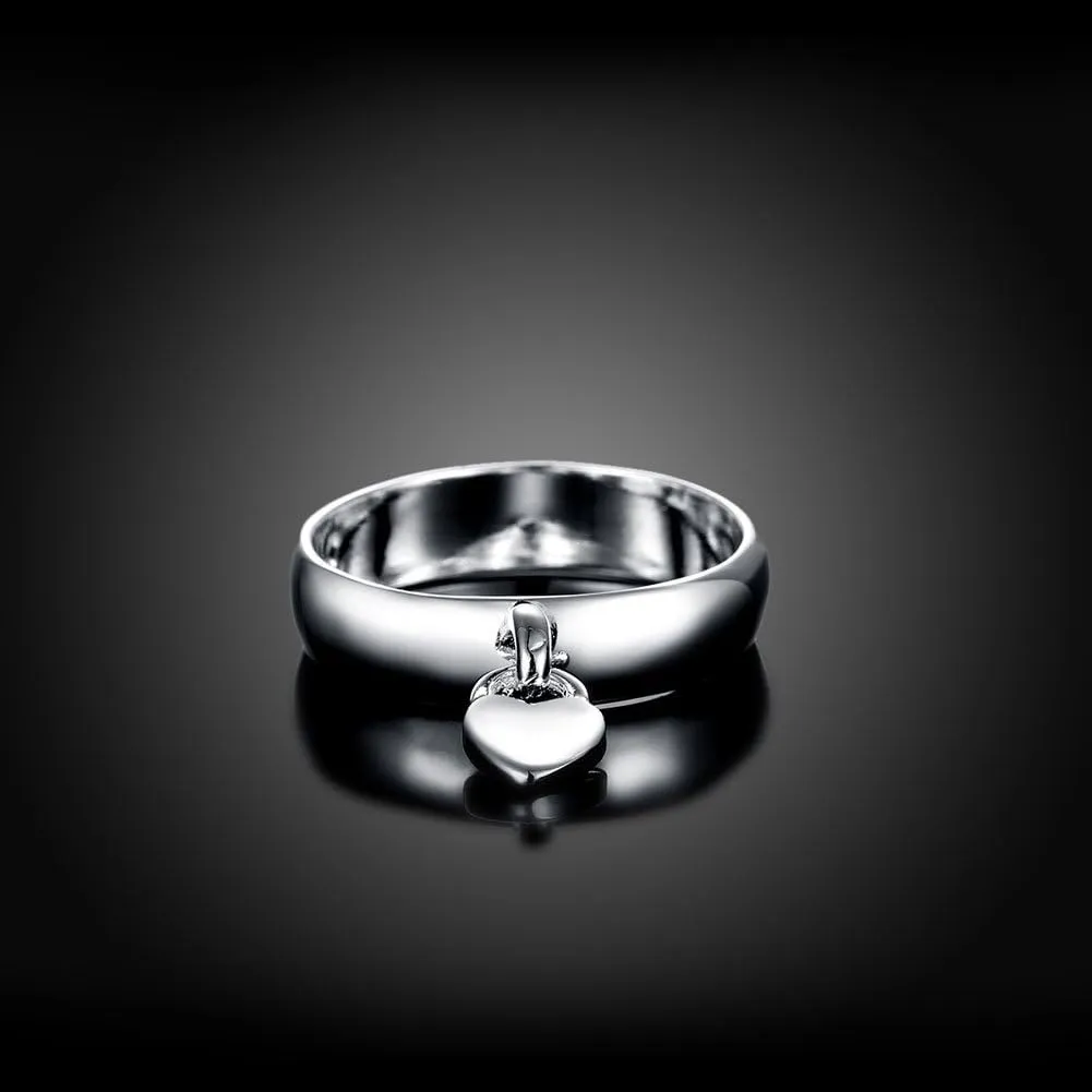 Cutesmile Fashion Jewelry 925 Sterling Silver Dangling Lock Band Ring S/Love Fine Jewelry Gifts for Women for Her (6)