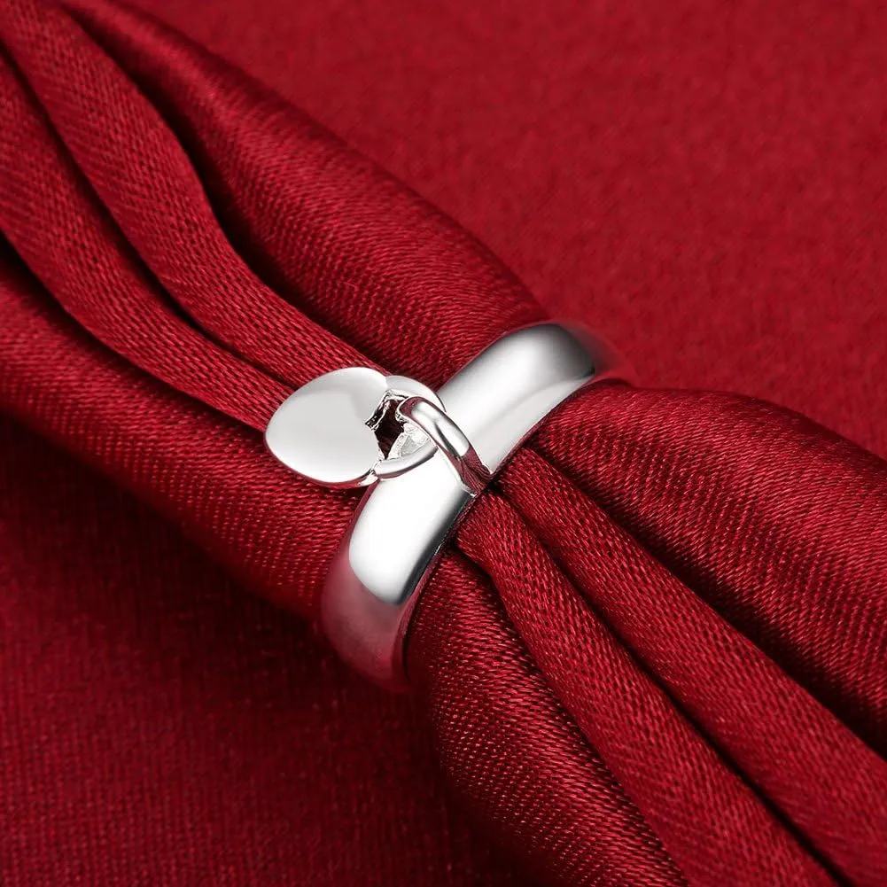 Cutesmile Fashion Jewelry 925 Sterling Silver Dangling Lock Band Ring S/Love Fine Jewelry Gifts for Women for Her (6)