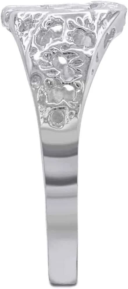 Dainty .925 Sterling Silver Mother Love Script #1 Mom Statement Ring