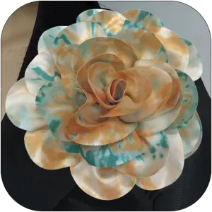Dainty Satin Fabric Rose Flower Brooches Elegant Camellia Flower Large Brooch Lapel Pins Wedding Party Dance Banquet for Women Dress Suit Ceremony Clothes Accessories Jewelry 20cm/7.87IN