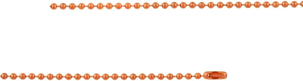 DragonWeave 2.4mm Bright Copper Ball Chain Necklace with Extra Durable Color Protect Finish