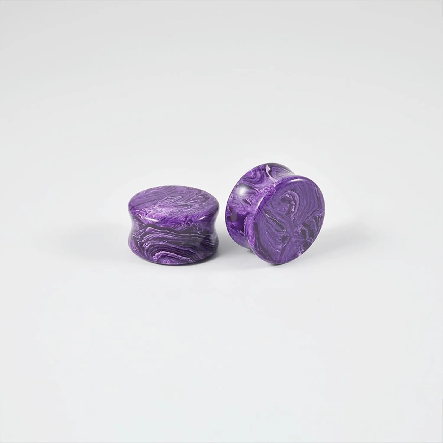 Ear Plugs Jewelry for Men, Flesh Tunnels for Ears Stone White Stone Unisex Piercing Gauge Earrings 2pcs