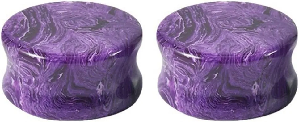 Ear Plugs Jewelry for Men, Flesh Tunnels for Ears Stone White Stone Unisex Piercing Gauge Earrings 2pcs