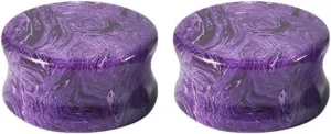 Ear Plugs Jewelry for Men, Flesh Tunnels for Ears Stone White Stone Unisex Piercing Gauge Earrings 2pcs