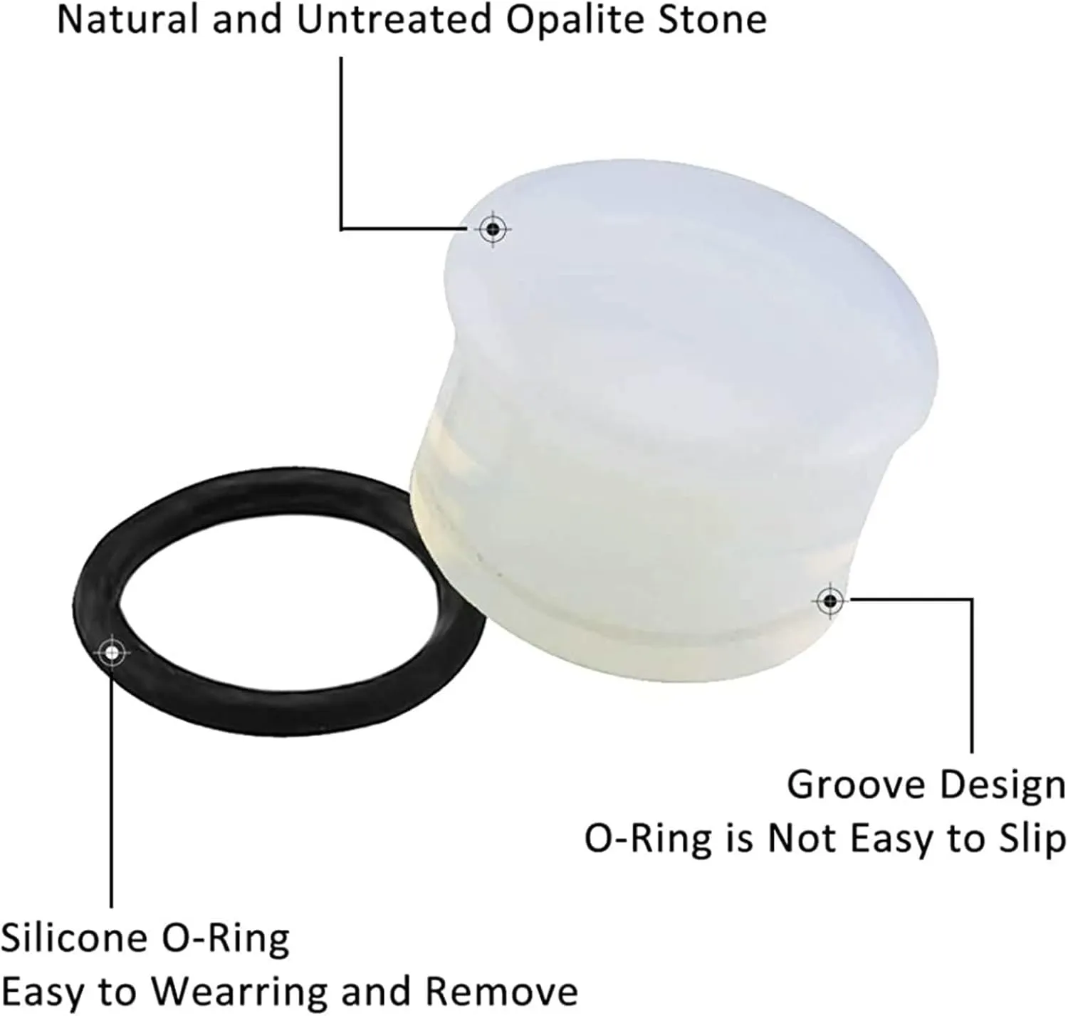 Ear Plugs Jewelry for Women, Stone Tunnels for Ears Women Amethyst Stone Pierced Earrings for Women 2pcs