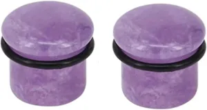 Ear Plugs Jewelry for Women, Stone Tunnels for Ears Women Amethyst Stone Pierced Earrings for Women 2pcs