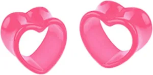 Ear Tunnels for Men, Acrylic Ear Plugs Jewelry for Men Heart Shape Unisex Piercing Gauge Earrings 2pcs